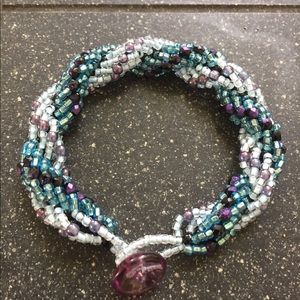 Hand made Beaded spiral multicolor bracelet